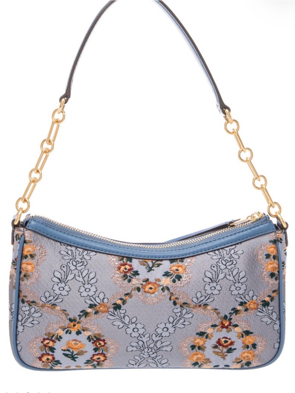 Tory Burch T Monogram Brocade Studio Bag in Sea Frost NWT - Picture 2 of 13